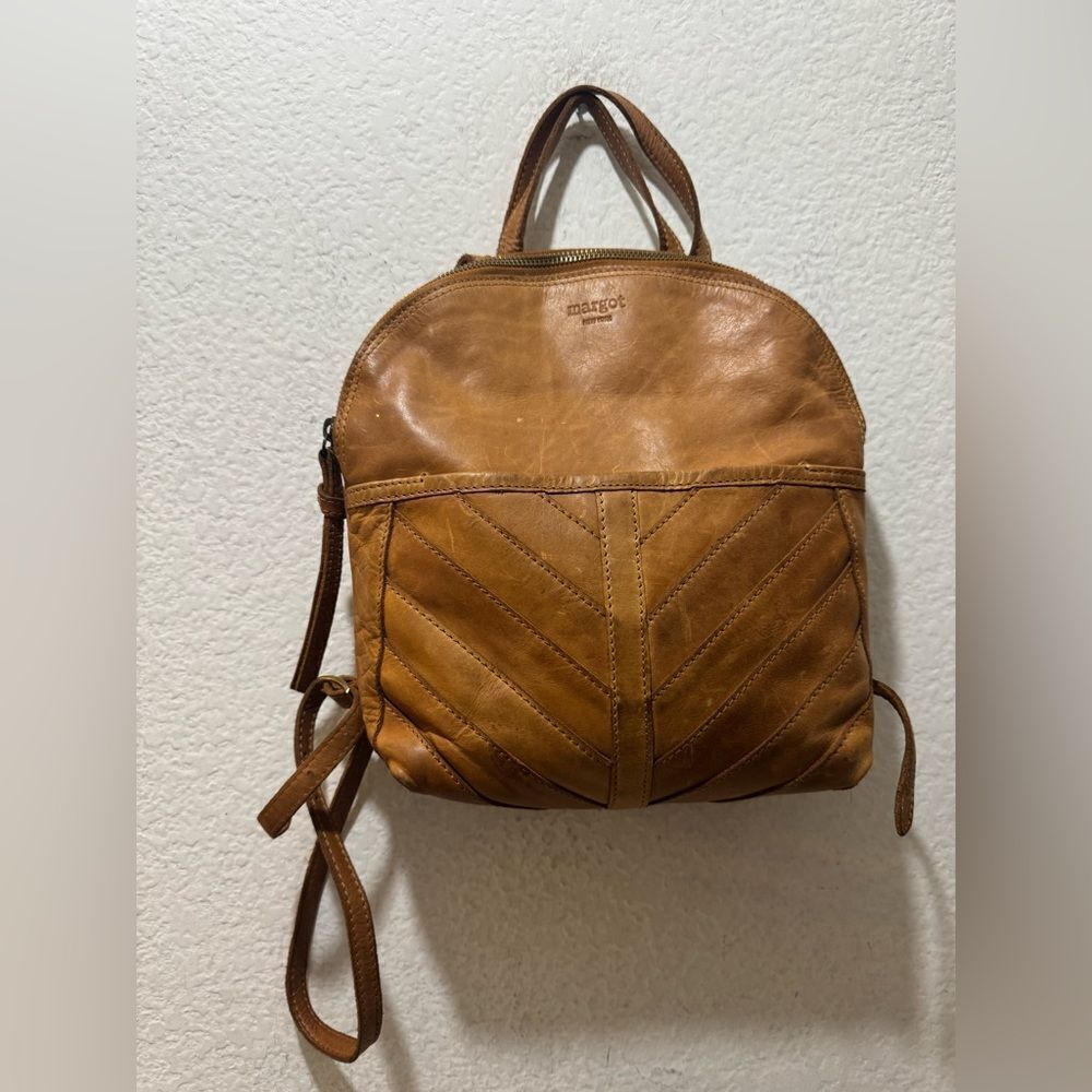 Margot Tan natural Leather Backpack